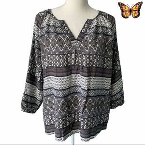 CYNTHIA Rowley 100% Silk 3/4 Sleeve Blouse Size Medium